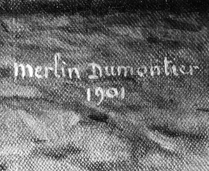 Détail de la signature : 'Merlin Dumontier 1901'.