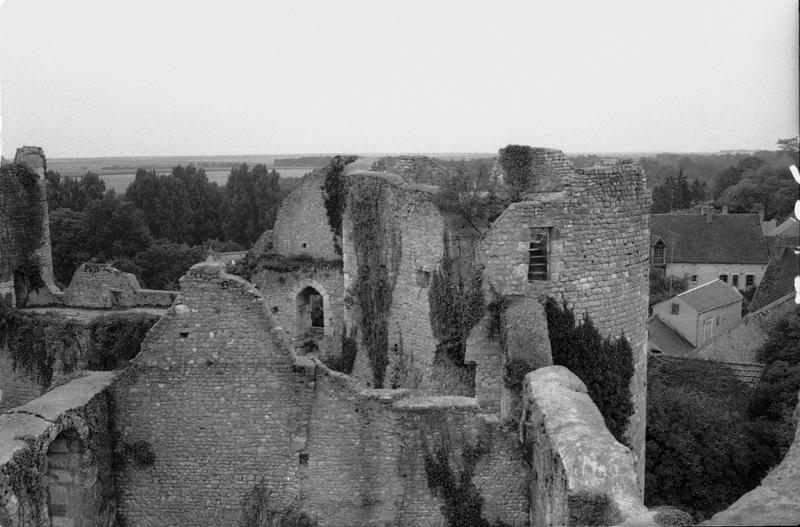 Vue latérale du logis et de la tour sud-ouest, prises de la tour nord-ouest.