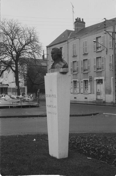 Buste de Duhamel du Monceau, vue d'ensemble de profil.