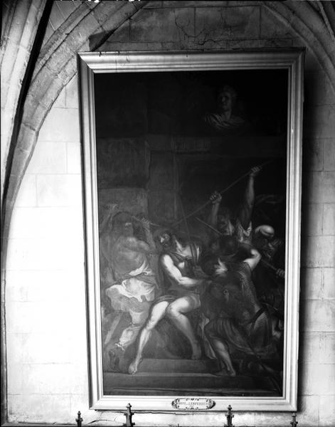 Peinture sur toile représentant le Couronnement d'épines.