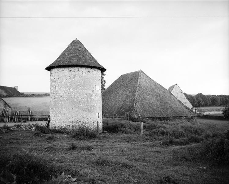 Vue d'ensemble de la tour de l'angle Est et grange nord.