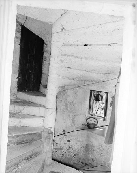 Escalier à vis : première volée.