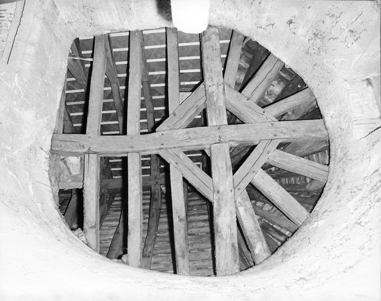 Tourelle d'escalier : charpente de la cage.
