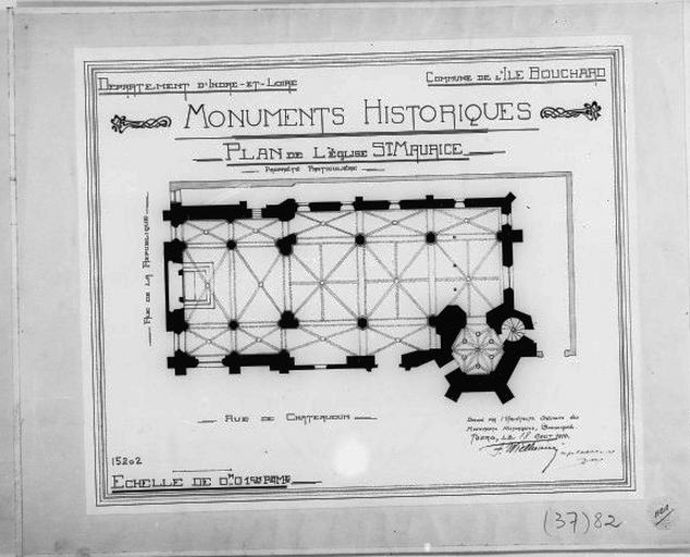 Plan dressé par F. Wielhorsky, architecte des Monuments Historiques, 1910.