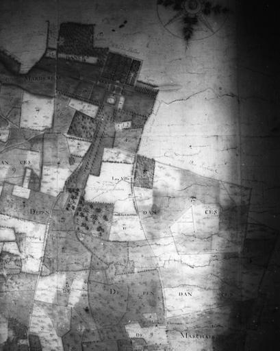 Plan de masse de 1748 représentant le détail du château et de la basse-cour.
