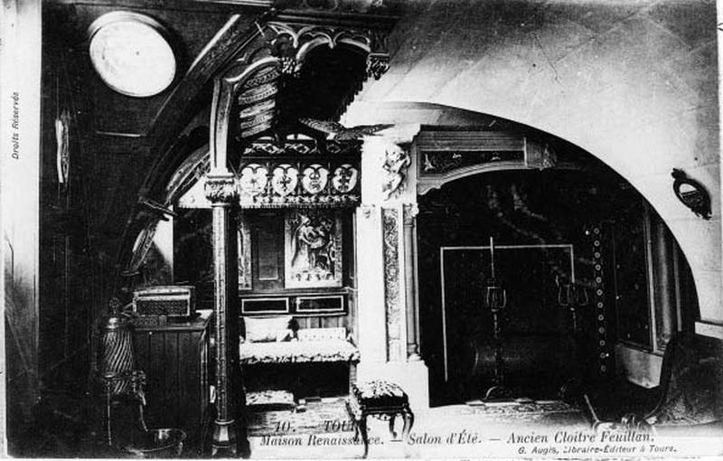 Maison style 'renaissance' du XIXe : salon d'été, état vers 1900.