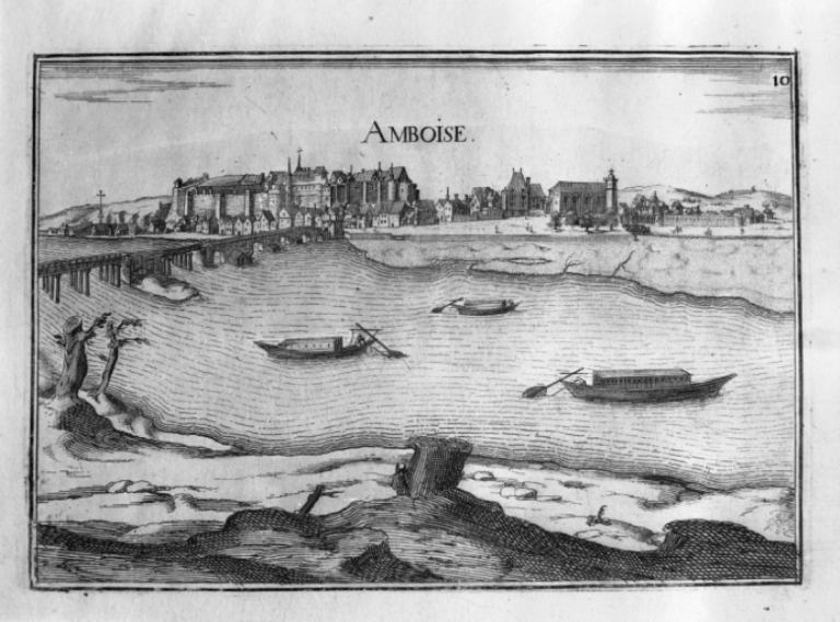 Plan du cours de la Loire à Tours, destiné à faire connaître le système d'après lequel la navigation de cette rivière pourrait être améliorée, 12 mars 1822, ingénieur en chef Cormier. Détail sur le port de Tours. (archives nationales, F 14 6612).