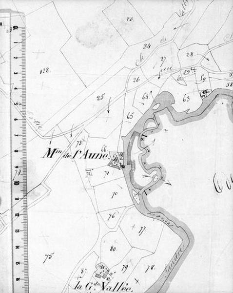 Plan de situation du moulin de l'Aune.