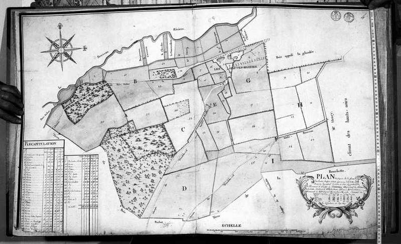 Plan du domaine du château, ferme des Hautes Brosses.
