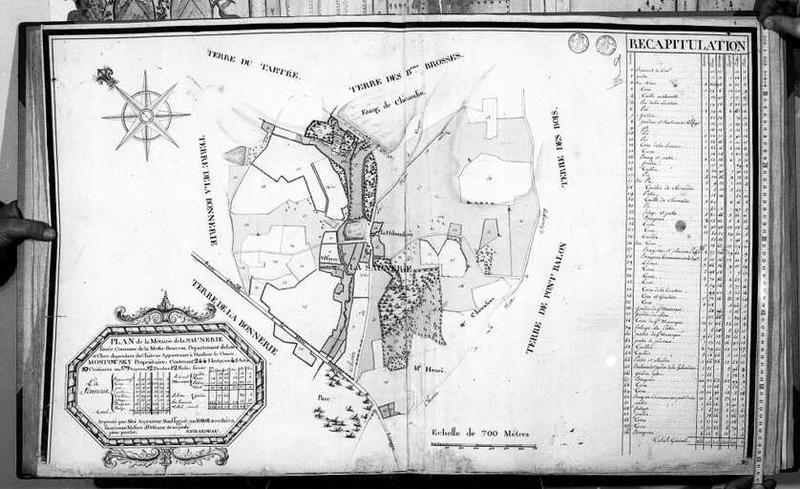 Plan du domaine du château, métairie de la Saunerie.
