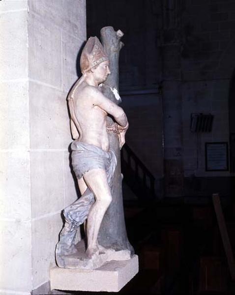 Statue (petite nature) : saint Blaise