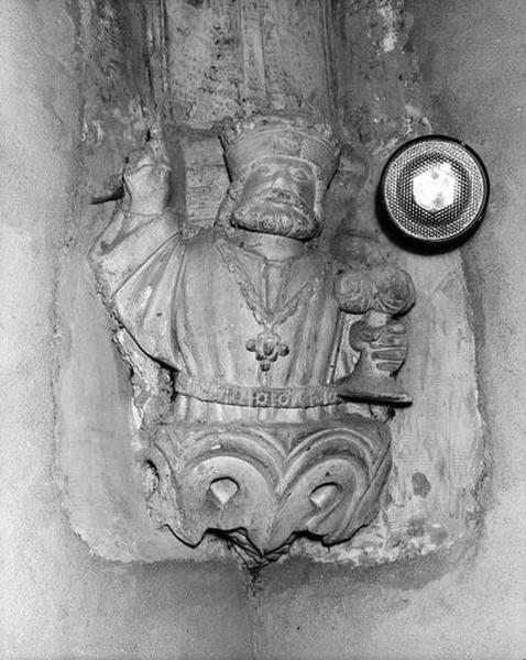 Transept sud, cul-de-lampe figuré représentant Balthazar, Roi-Mage.