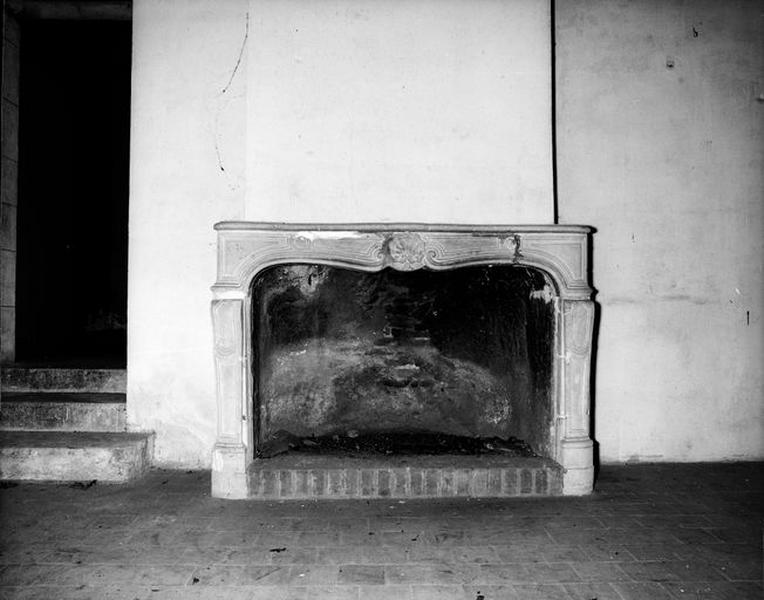 Détail du foyer de la cheminée.