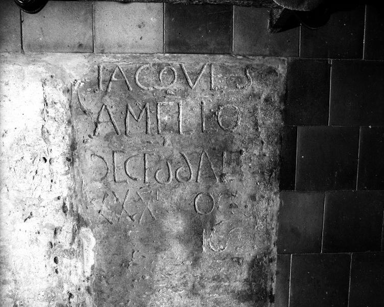 Epitaphe de JACQVES AMELLOT 1601.
