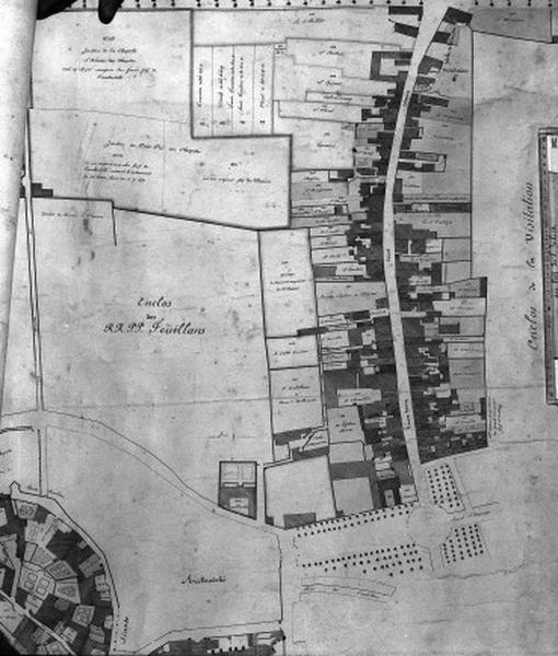 Plan des bains dépendant du chapitre de l'église métropolitaine par Philippe Lesourd? vers 1787? : détail.