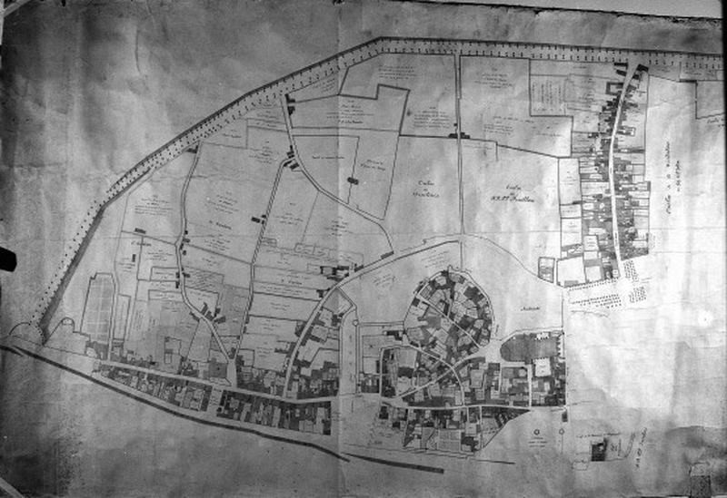 Plan des bains dépendant du chapitre de l'église métropolitaine : vue générale, par Philippe Lesourd? vers 1787?