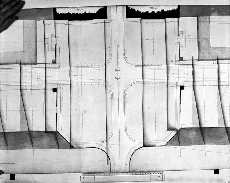 Plan et coupes des quais aux abords de la place Royale, dressé par Gustave Guérin le 10 janvier 1840, détail n°3.