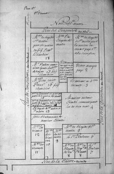 Plan terrier du chapitre Saint-Martin, fief de Sainte-Maure et de Puy-Chatel, 1749.