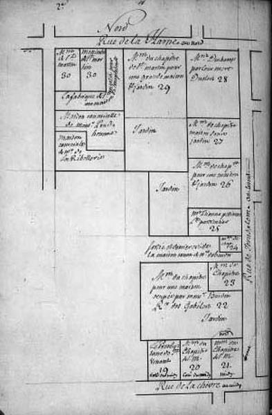 Plan terrier du chapitre Saint-Martin, fief de Sainte-Maure et de Puy-Chatel, 1749.