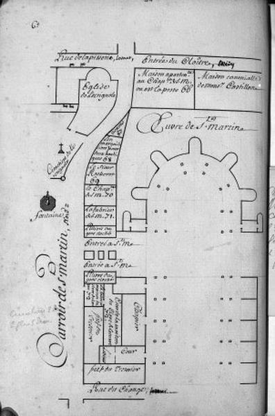 Plan terrier du chapitre Saint-Martin, fief de Sainte-Maure et de Puy-Chatel, 1749.