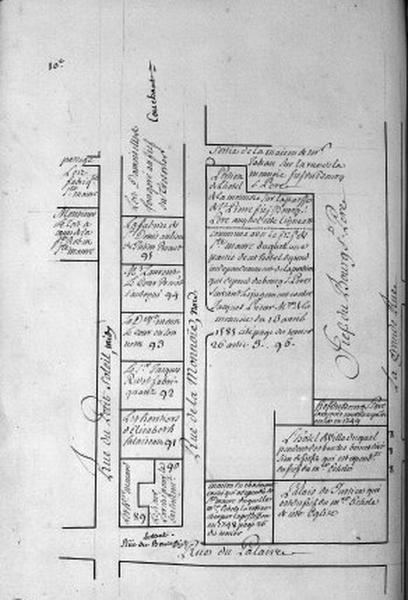 Plan terrier du chapitre Saint-Martin, fief de Sainte-Maure et de Puy-Chatel, 1749.