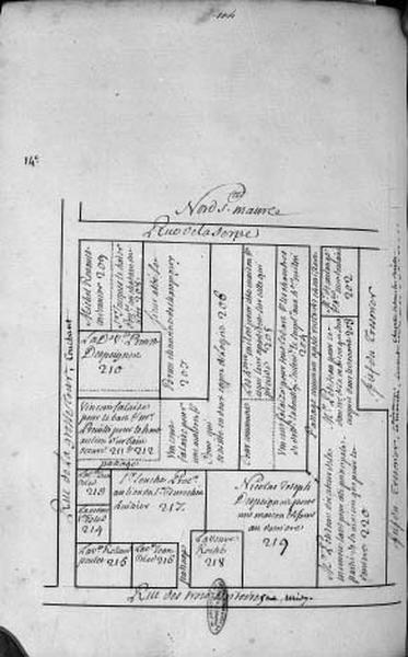 Plan terrier du chapitre Saint-Martin, fief de Sainte-Maure et de Puy-Chatel, 1749.