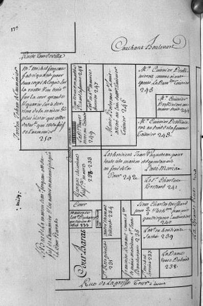 Plan terrier du chapitre Saint-Martin, fief de Sainte-Maure et de Puy-Chatel, 1749.