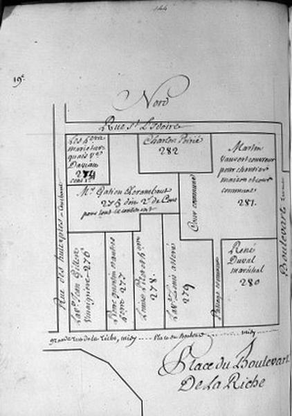 Plan terrier du chapitre Saint-Martin, fief de Sainte-Maure et de Puy-Chatel, 1749.