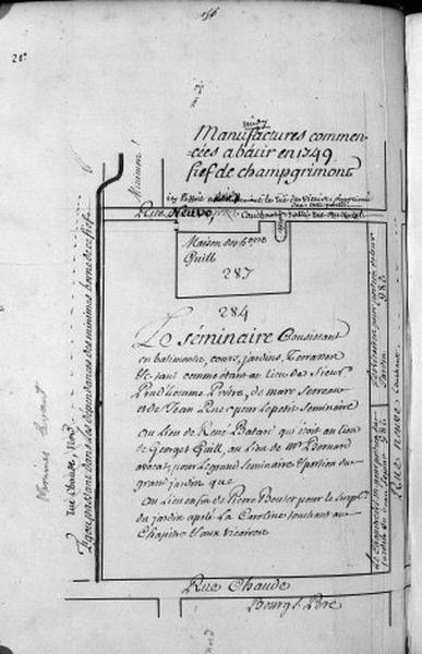 Plan terrier du chapitre Saint-Martin, fief de Sainte-Maure et de Puy-Chatel, 1749.