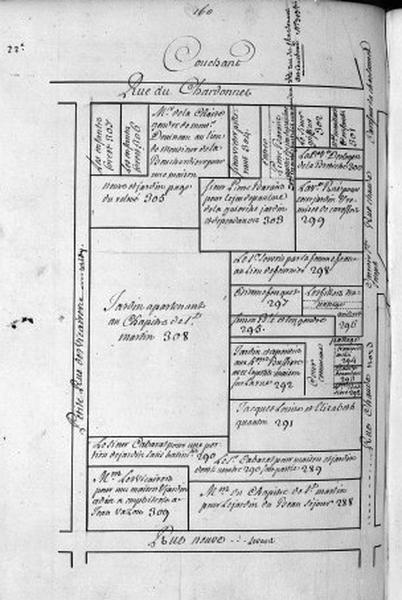 Plan terrier du chapitre Saint-Martin, fief de Sainte-Maure et de Puy-Chatel, 1749.