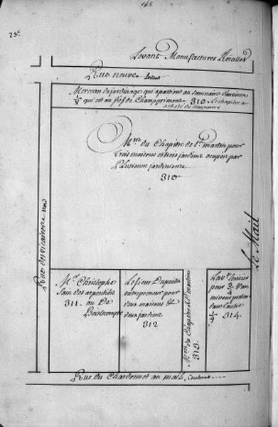 Plan terrier du chapitre Saint-Martin, fief de Sainte-Maure et de Puy-Chatel, 1749.