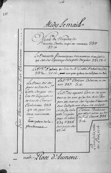 Plan terrier du chapitre Saint-Martin, fief de Sainte-Maure et de Puy-Chatel, 1749.