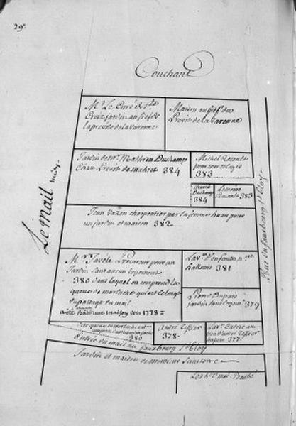 Plan terrier du chapitre Saint-Martin, fief de Sainte-Maure et de Puy-Chatel, 1749.