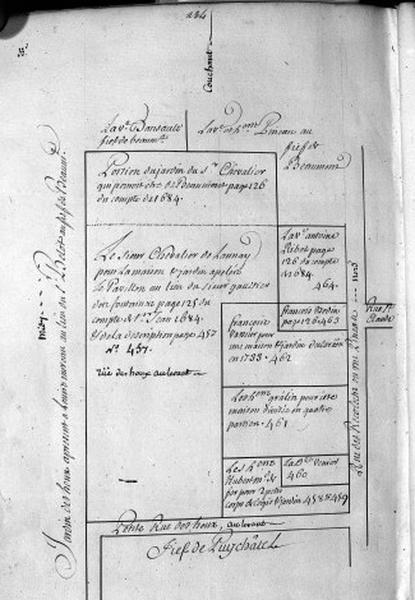 Plan terrier du chapitre Saint-Martin, fief de Sainte-Maure et de Puy-Chatel, 1749.