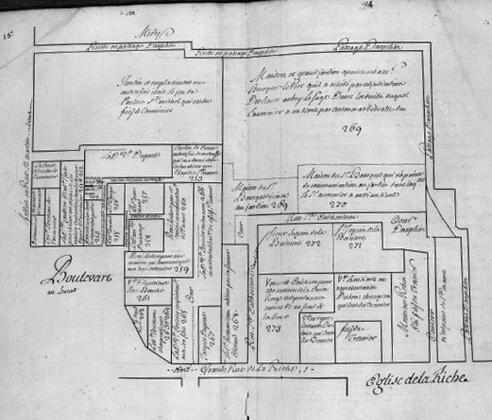 Plan terrier du chapitre Saint-Martin, fief de Sainte-Maure et de Puy-Chatel, 1749.