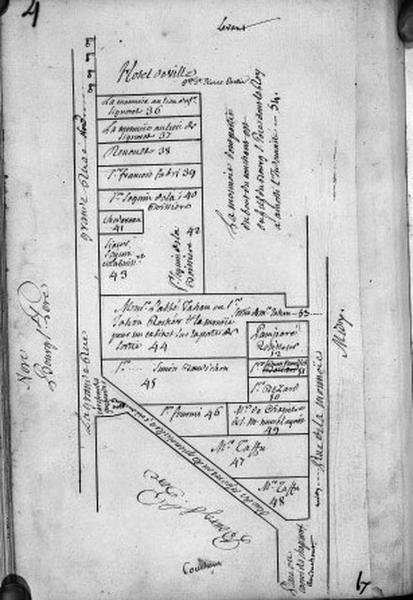 Plan terrier du chapitre Saint-Martin, fief de Bourg Saint-Père, 1749.