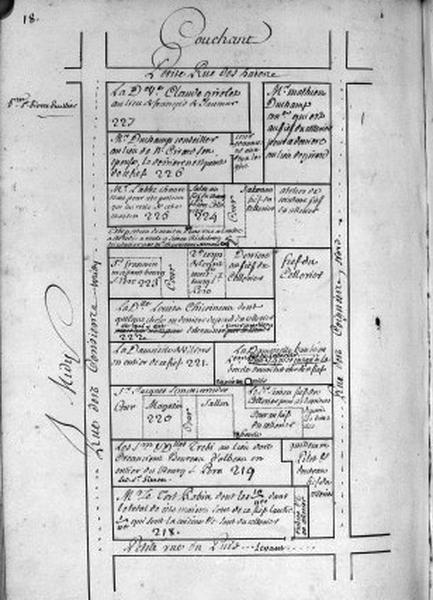 Plan terrier du chapitre Saint-Martin, fief de Bourg Saint-Père, 1749.