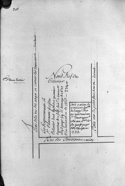 Plan terrier du chapitre Saint-Martin, fief de Bourg Saint-Père, 1749.