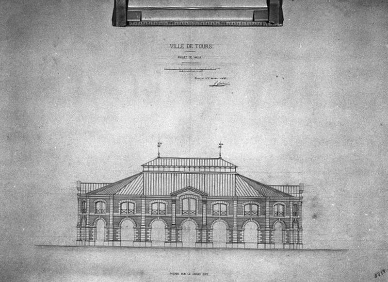 Projet de Halle : façade sur le grand côté, 1er mars 1861.