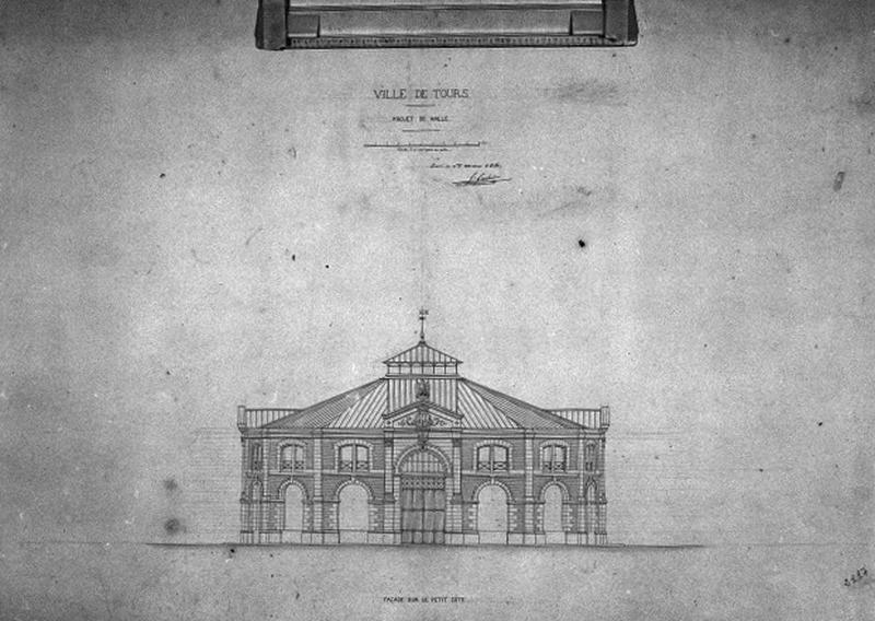 Projet de Halle : façade sur le petit côté, 1er mars 1861.