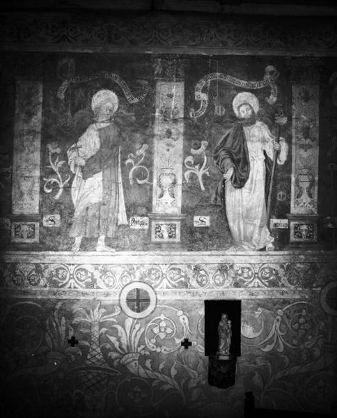 Chapelle, mur nord de l'Est à l'ouest, les Apôtres Philippe et Jacques le Majeur.