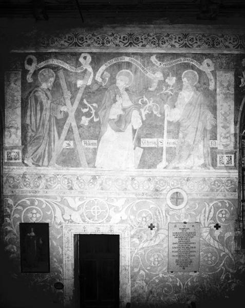 Chapelle, mur sud de l'ouest à l'Est, les Apôtres André, Mathieu et Jacques le Mineur.