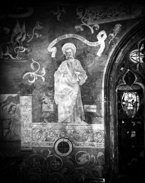 Chapelle, mur sud de l'ouest à l'Est, l'Apôtre saint Jean l'Evangéliste.