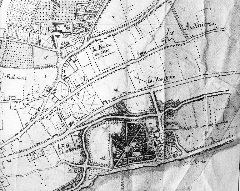 Le domaine de Saint-Cosme sur une carte de 1770 (Archives municipales d'Amboise, II 1417).