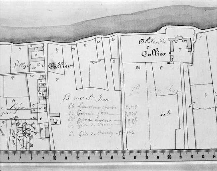 Plan de situation du château de Colliers.