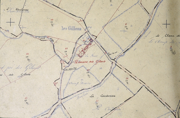 Extrait du plan de mise à jour du cadastre ancien.