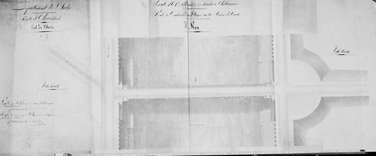 Plan du premier projet de pont sur la Creuse en 1811, au 1/200e.