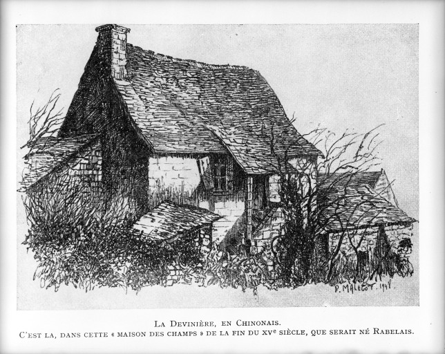 La Maison de Rabelais, gravure par P. Malecot, 1948.