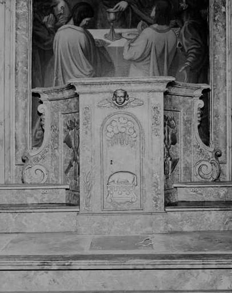 Retable côté nord, vue d'ensemble du tabernacle.