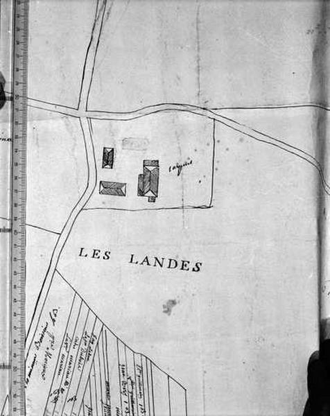 Censifs de Saint-Laurent ; Saumery et Villeneuve, détail : censif de Saumery (2e partie), les Landes ; milieu 18e siècle.